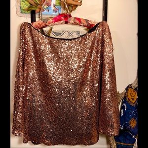 Rose gold sequin Skater skirt